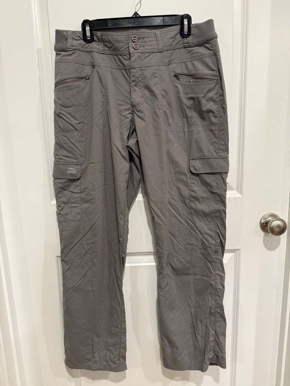 Cabela's XPG Trail Hiking Cargo Pants Women’s Sz 14 Nylon Roll Up Gray Wick UPF